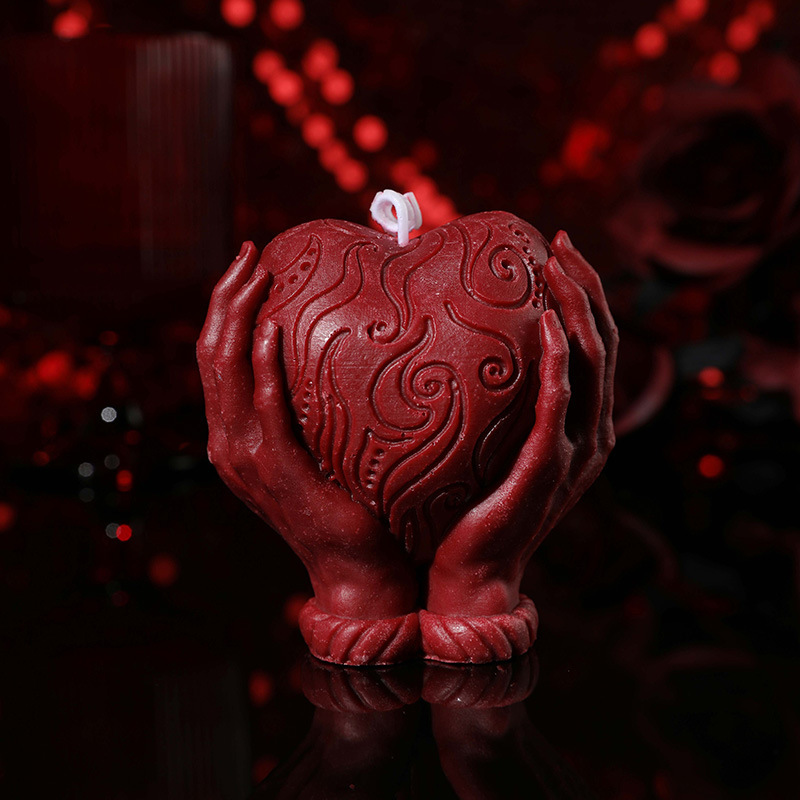 Hands Holding Heart Sensual Candle – Low-Temperature - image 1