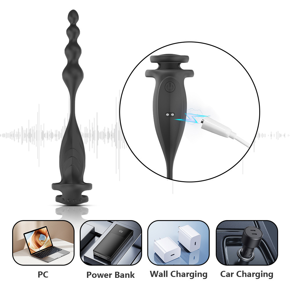 App-Controlled Beaded Cock Ring Penis Sleeve – 9 Vibration Modes for Couples-WeLovePlugs