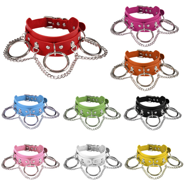 Unisex Punk PU Leather Rock SM Choker-WeLovePlugs