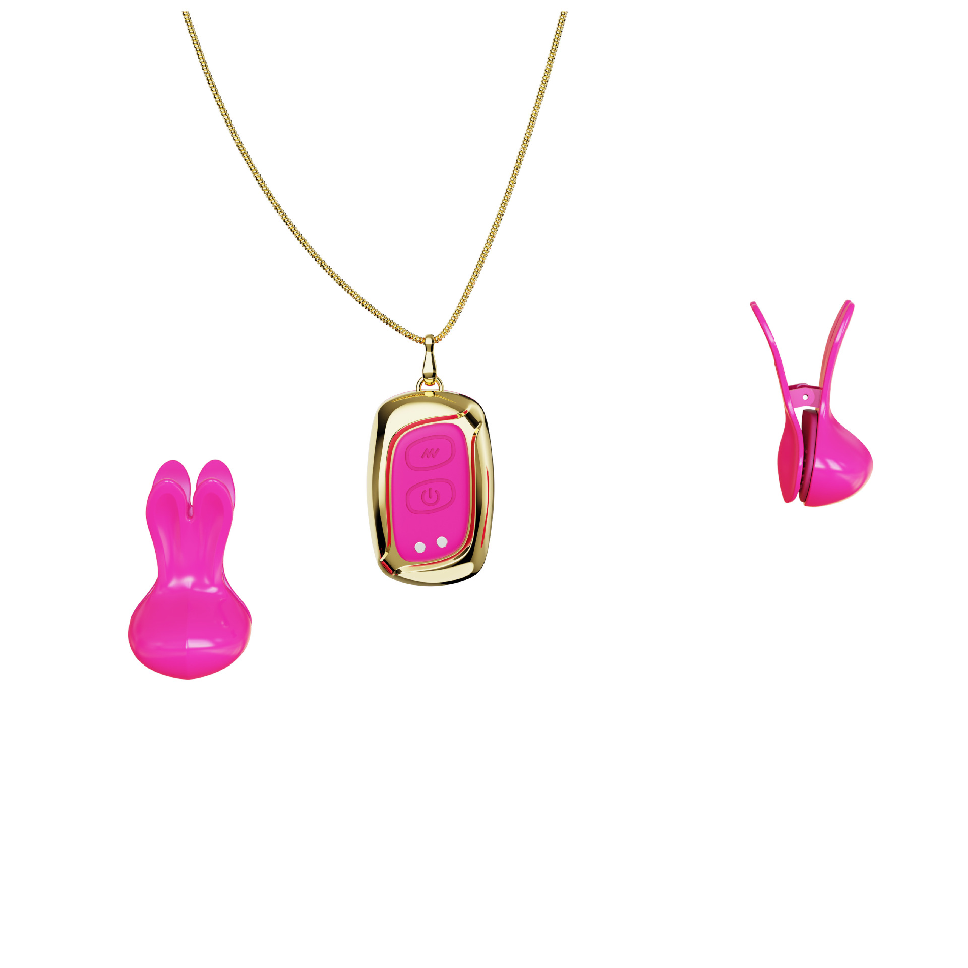 FluffyPulse Bunny – Hanging Rabbit Nipple Clamp Vibrator