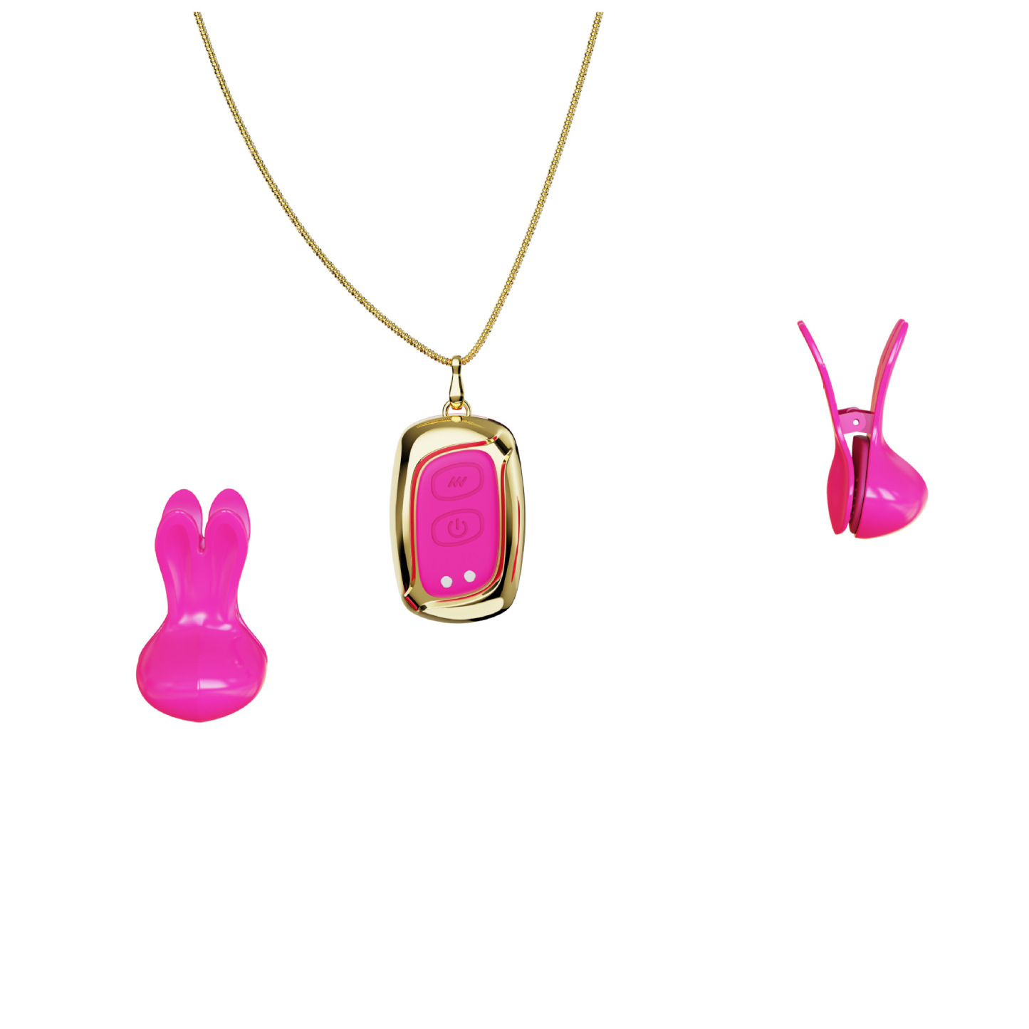 FluffyPulse Bunny – Hanging Rabbit Nipple Clamp Vibrator-WeLovePlugs