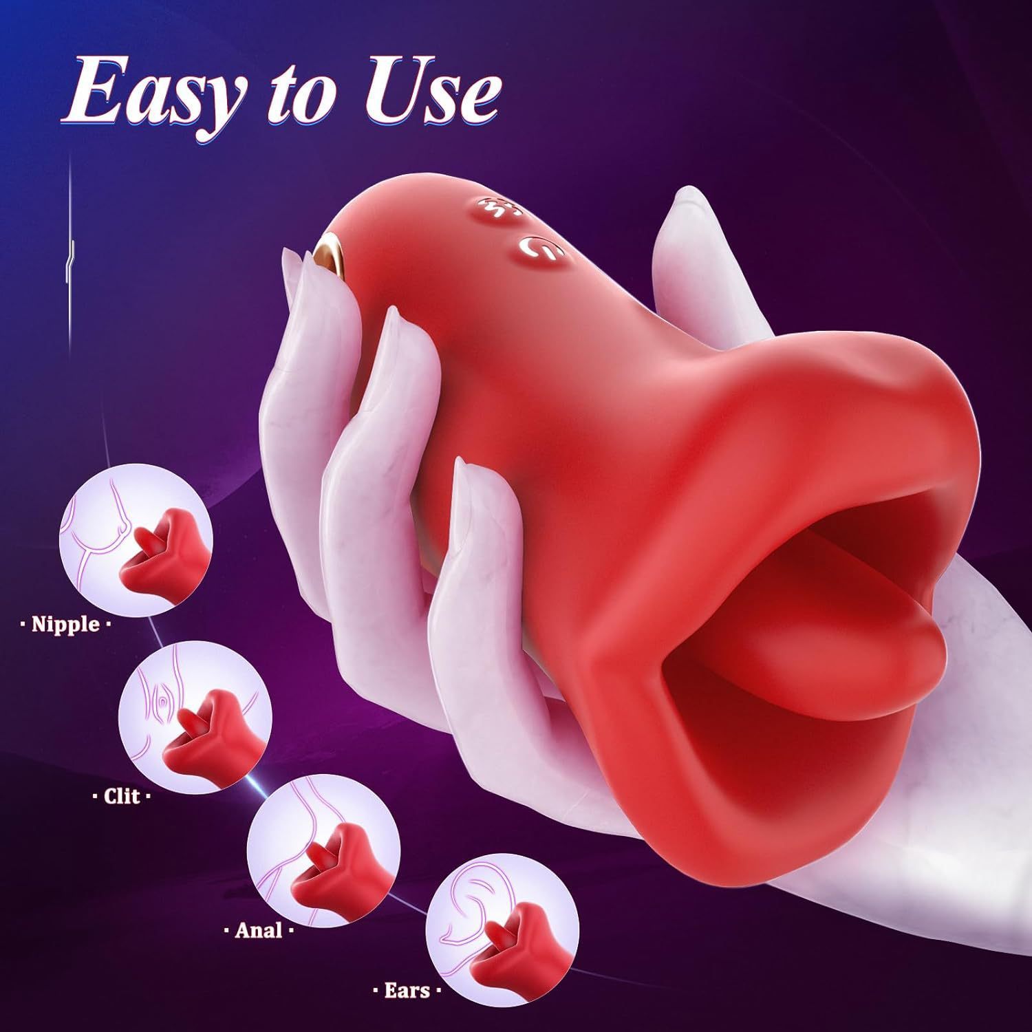 360° Triple-Action Rose Vibrator Tongue Licking Rose Toy-WeLovePlugs