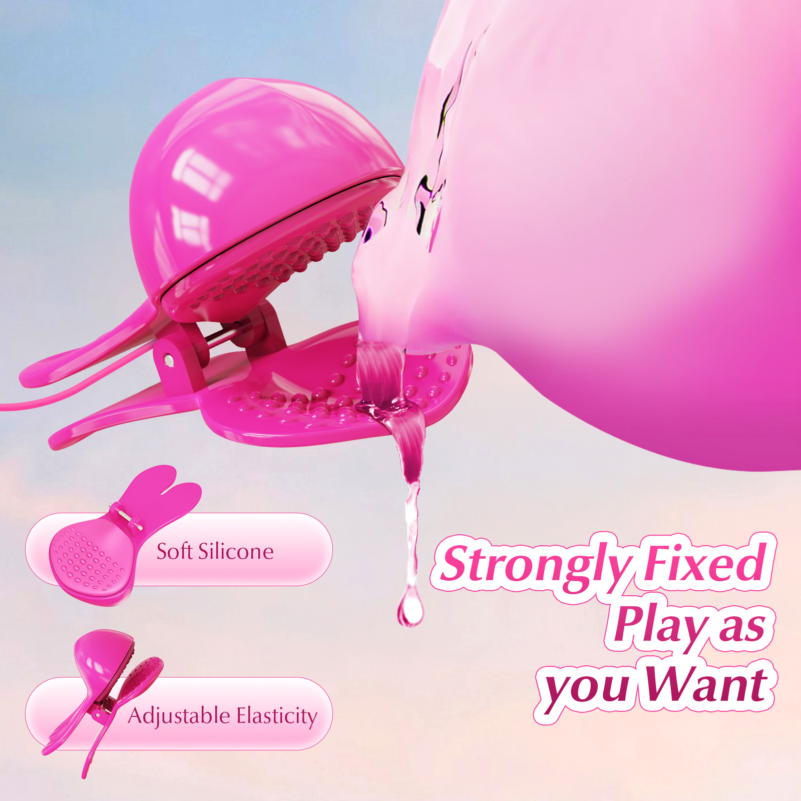 FluffyPulse Bunny – Hanging Rabbit Nipple Clamp Vibrator-WeLovePlugs