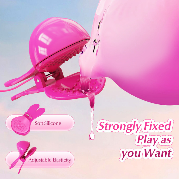 FluffyPulse Bunny – Hanging Rabbit Nipple Clamp Vibrator-WeLovePlugs