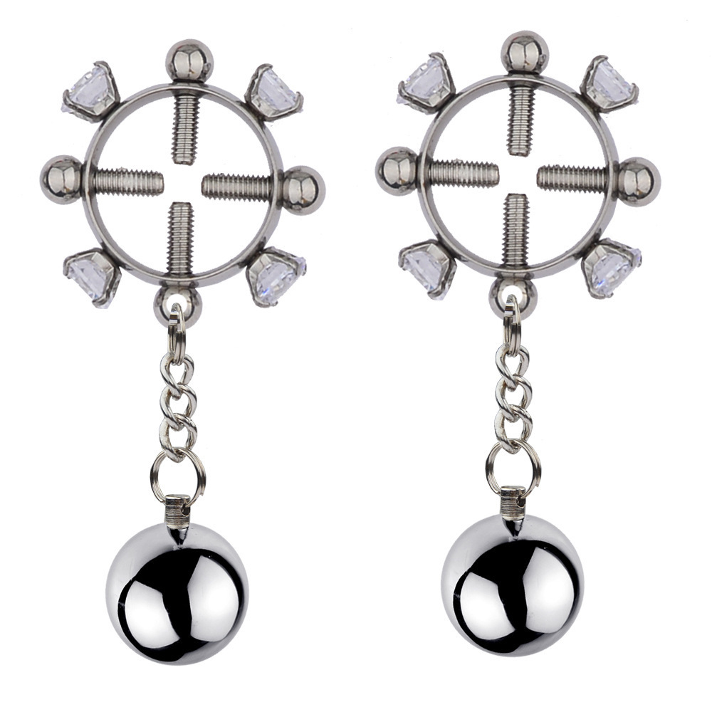 BDSM Diamond Cross Screw Nipple Clamps Nipple Clips-WeLovePlugs