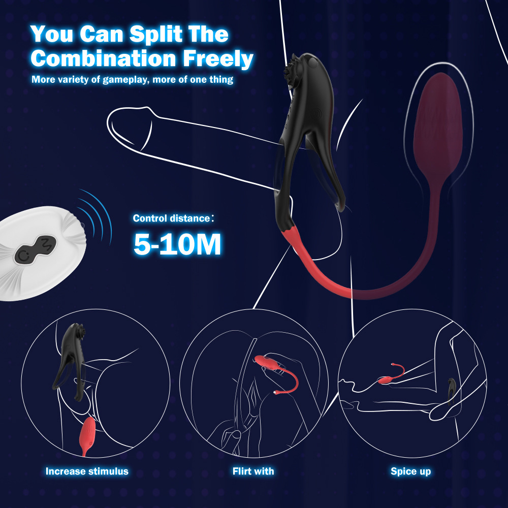 VibeSync Duo â Remote-Controlled Cock Ring with Butt Plug Vibrator