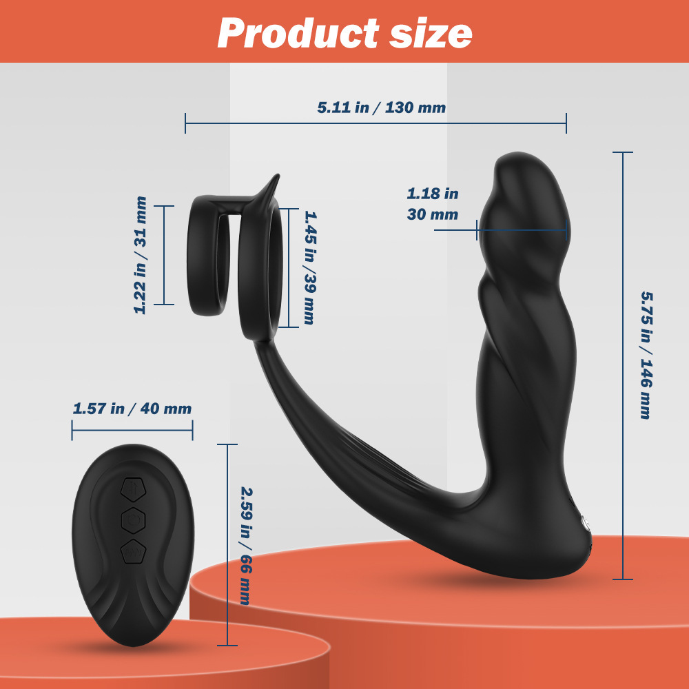 10 Vibrations Prostate Massager Butt Plug With Cock Ring