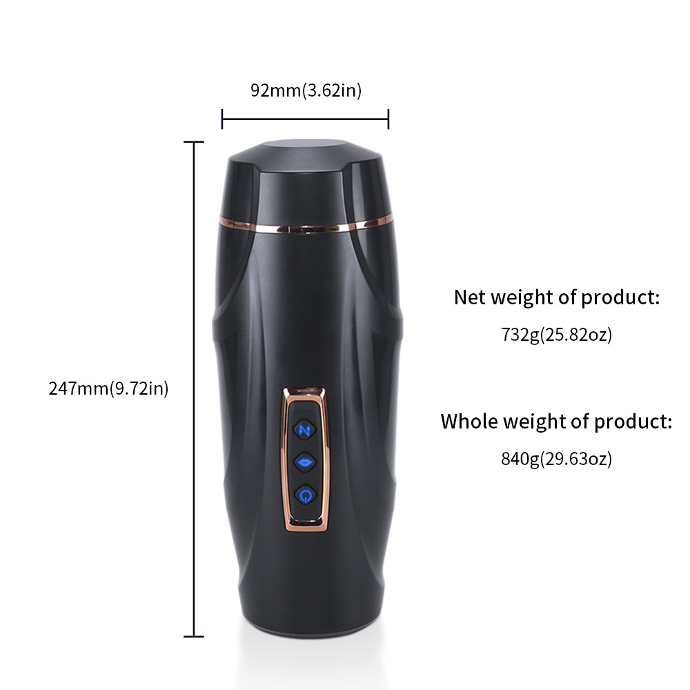 Automatic Telescoping Stroker With Suction & Vibration Masturbator