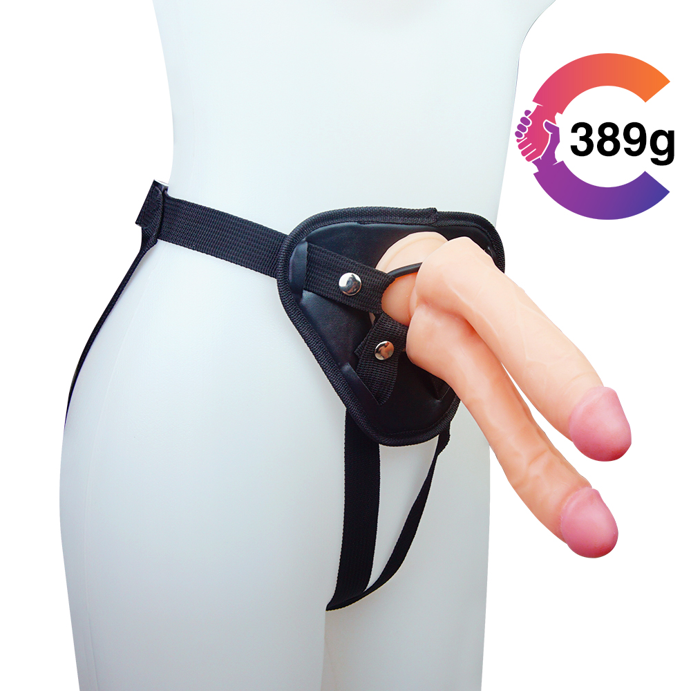 Realistic Suction Cup Double End Strap On Dildo – Wearable & Hands-Free