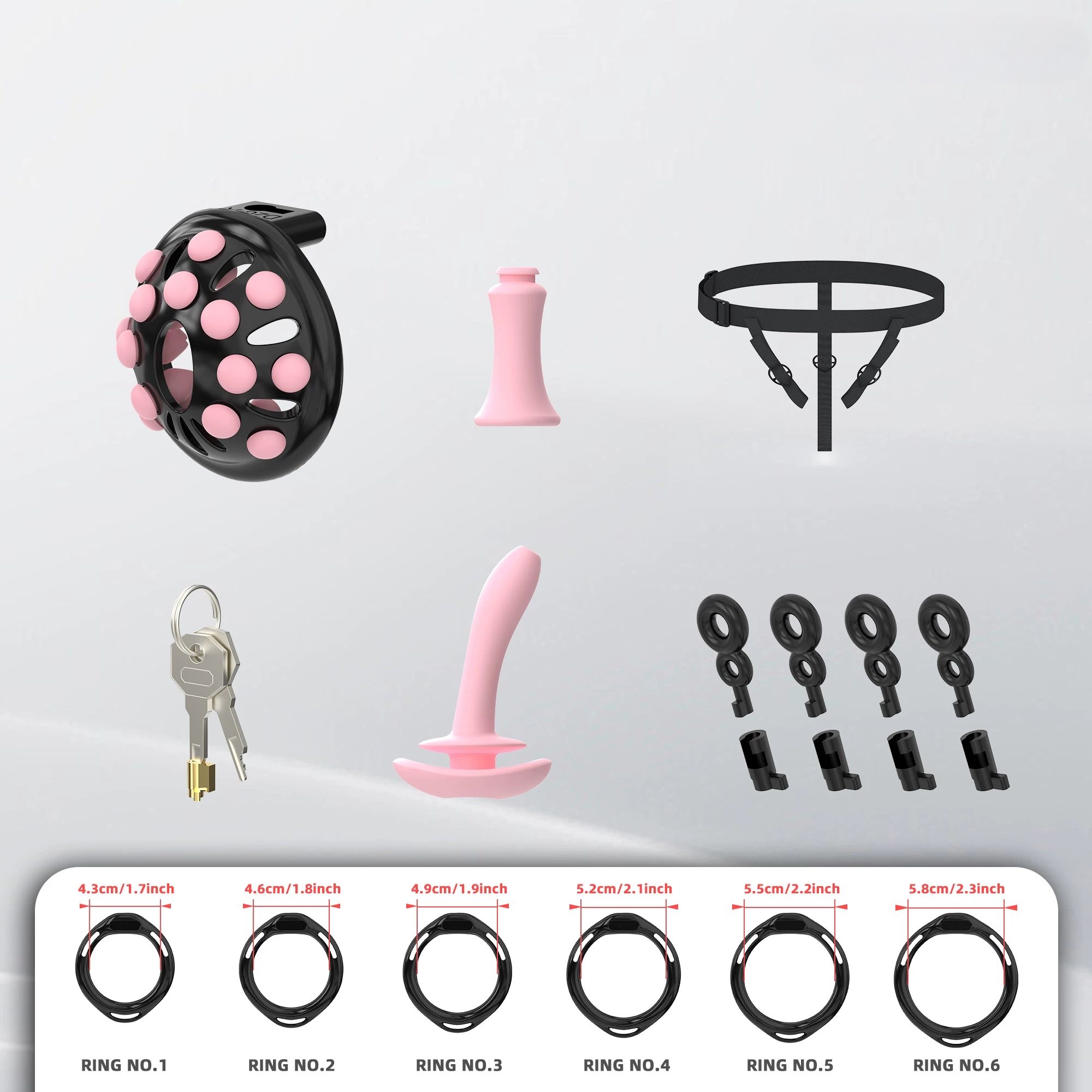 Securefit Resin Chastity Cage Set - Black - image 7