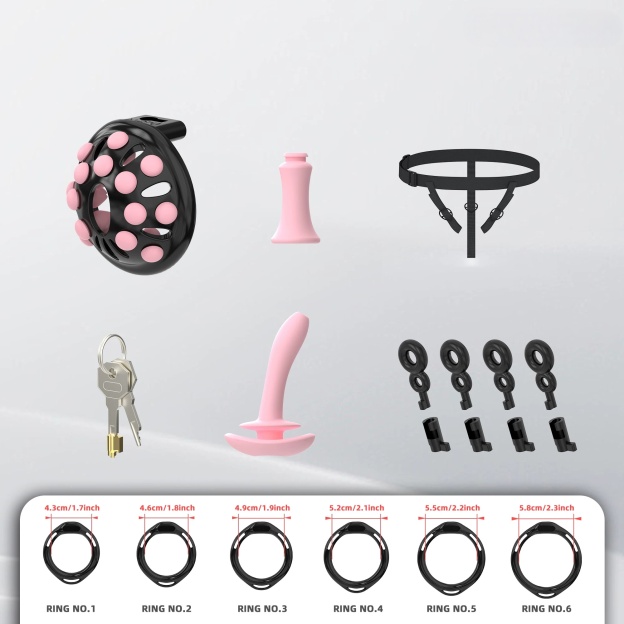 Securefit Resin Chastity Cage Set - Black - image 7