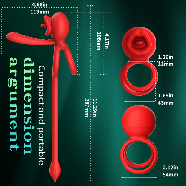 3-in-1 Couple Vibrator with App Control – Cock Ring & Anal Plug & Dildo