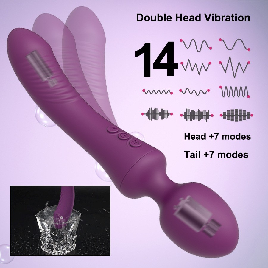 Dual Vibrator Powerful Magic Wand Clitoris Vagina Massager Anal Plug - image 6