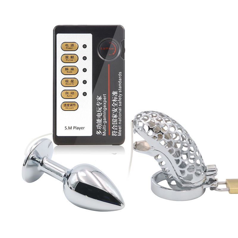 Electric Shock Anal Plug Chastity Lock Set -WeLovePlugs