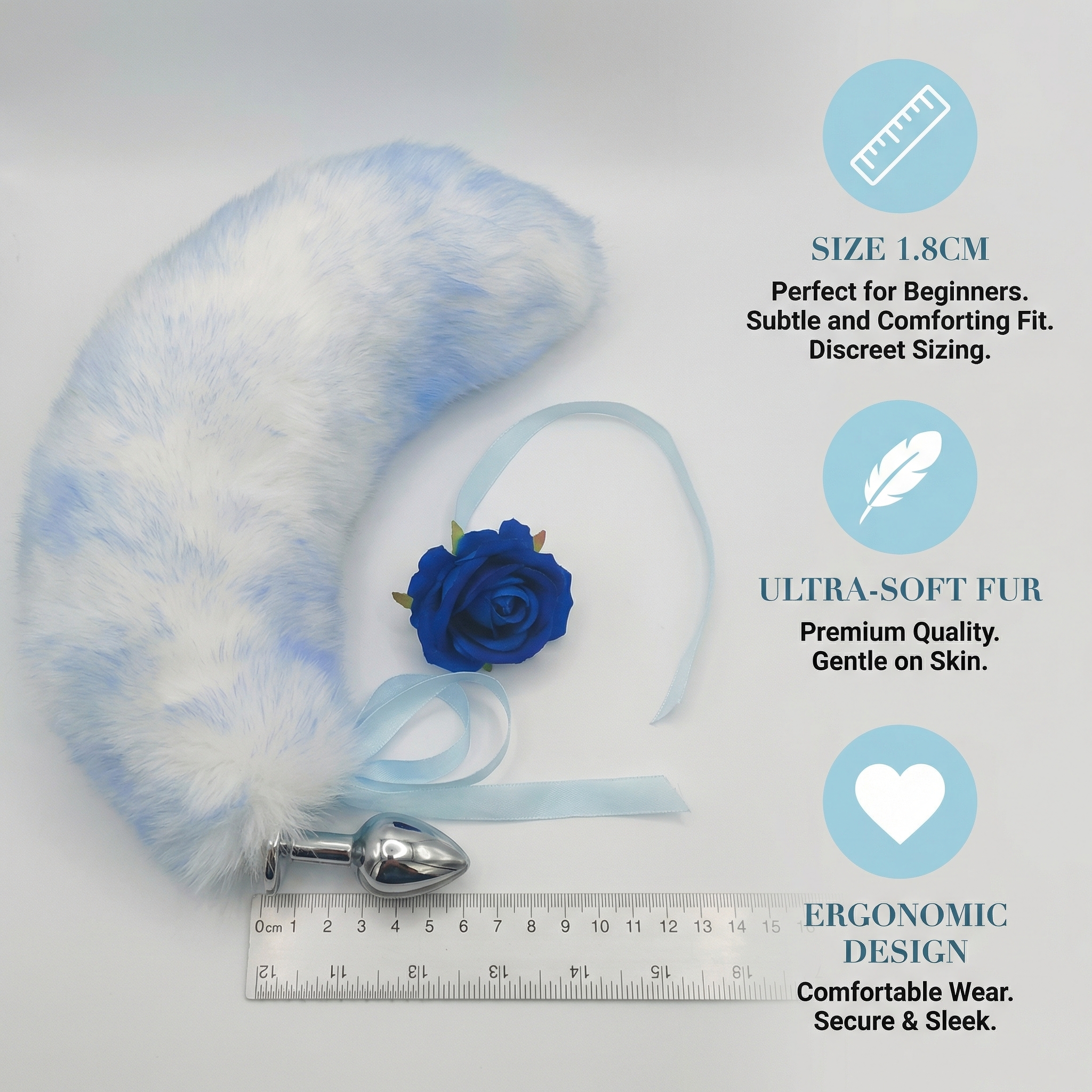 15.4'' Ice Blue Fox Tail Plug Set - image 6