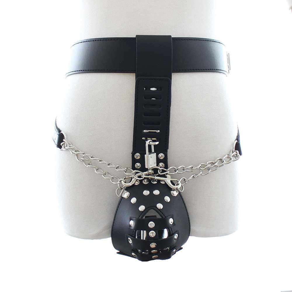 Fancy Dress Spike Male Chastity Belt with Butt Plug