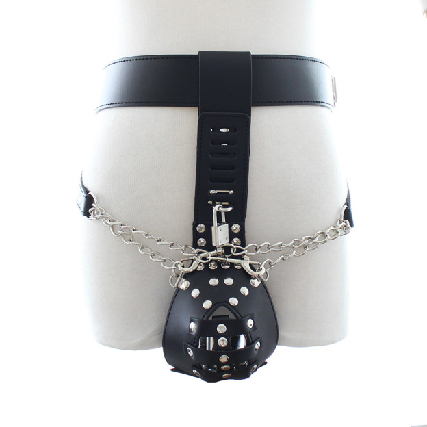 Fancy Dress Spike Male Chastity Belt with Butt Plug
