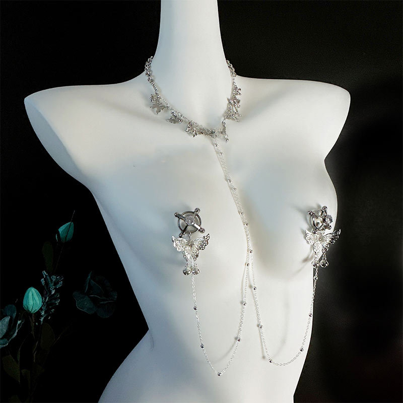 Whispering Butterfly Chime & Pearl Nipple Clamp Set-WeLovePlugs