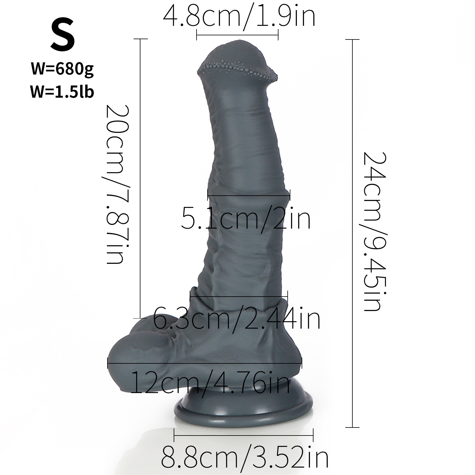 Ultra-Soft Pegasus Gel Black Monster Dildo