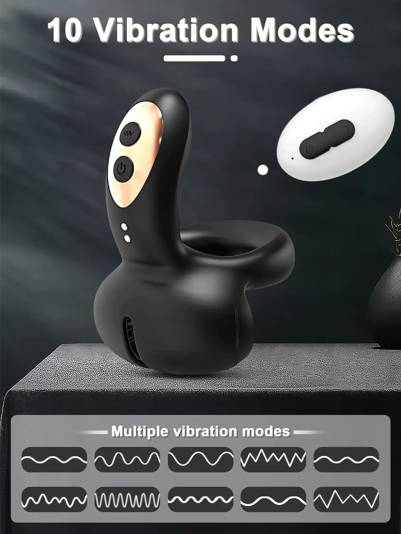 Men's Vibrating Cock Ring with Perineum & Testicle Stimulation-WeLovePlugs