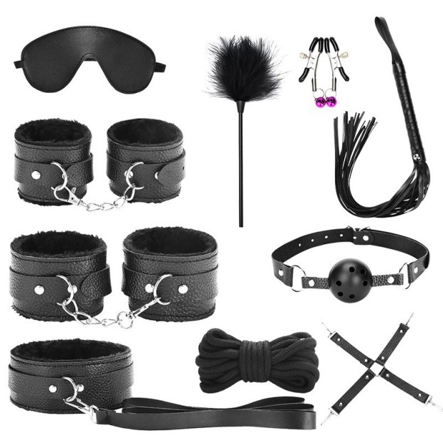 Luxury 10-Piece BDSM Restraint Set - Black - image 3