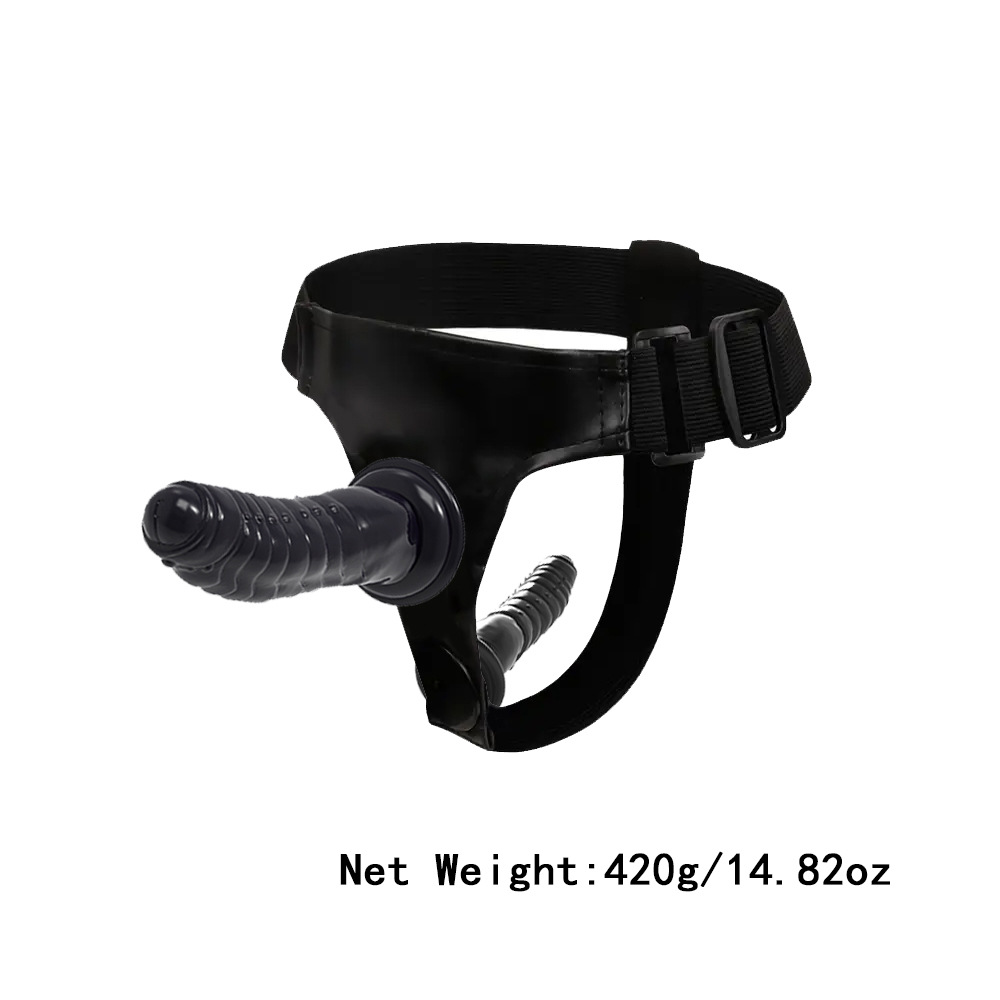 Dual-Sided Silicone Strap On Dildo with Butt Plug-WeLovePlugs
