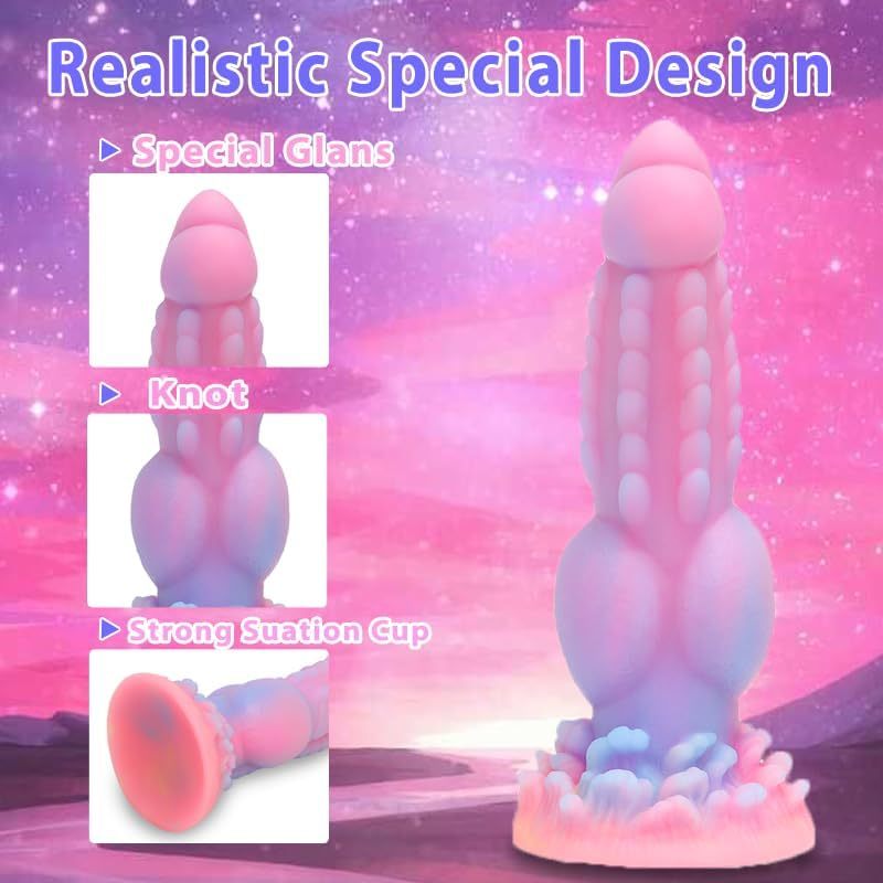 8.85'' Dog Knot Dildo with Multi-Texture Design & Glow-in-the-Dark Effect - image 3