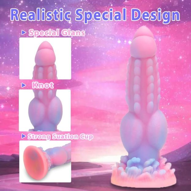 8.85'' Dog Knot Dildo with Multi-Texture Design & Glow-in-the-Dark Effect - image 3
