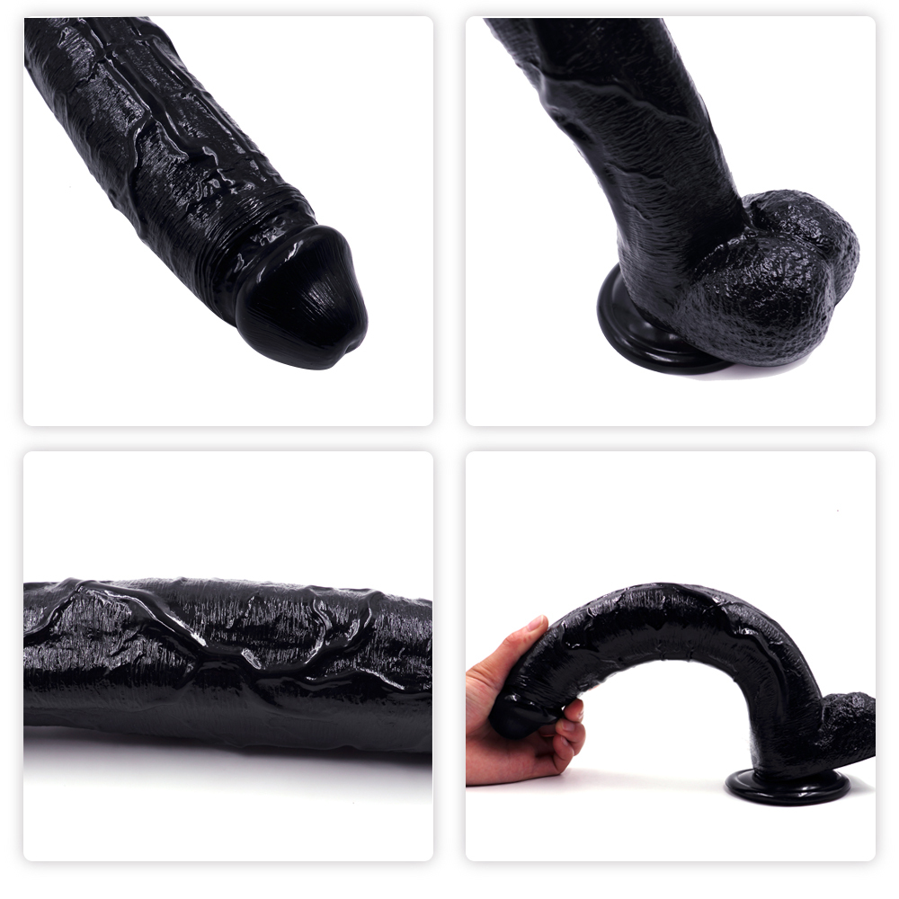 Realistic Silicone Extra Long 12-inches Big Dildo with Balss & Suction Cup