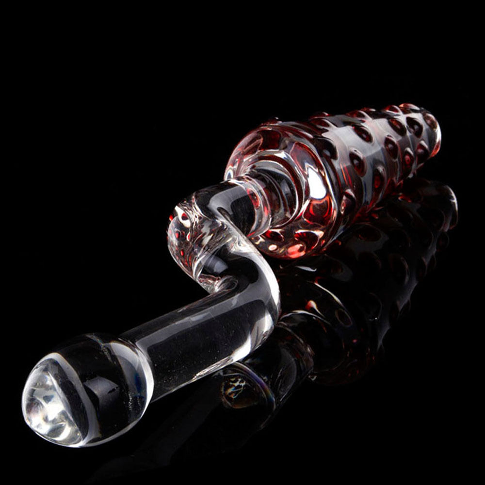 Glass Anal Plug With Crank Handle-WeLovePlugs