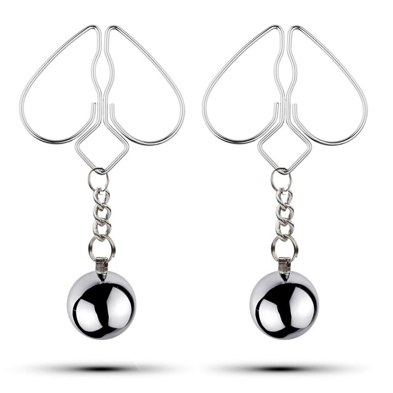 BDSM Reverse Heart Nipple Clamps Nipple Clips -WeLovePlugs