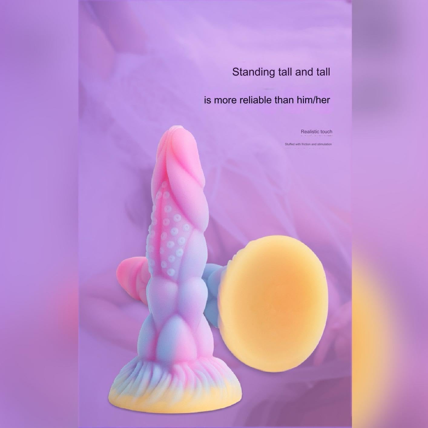 8.14'' Fantasy Monster Dildo with Multi-Texture Design & Glow-in-the-Dark Effect - image 2