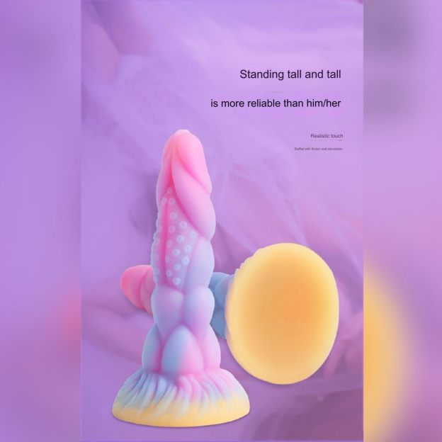 8.14'' Fantasy Monster Dildo with Multi-Texture Design & Glow-in-the-Dark Effect - image 2