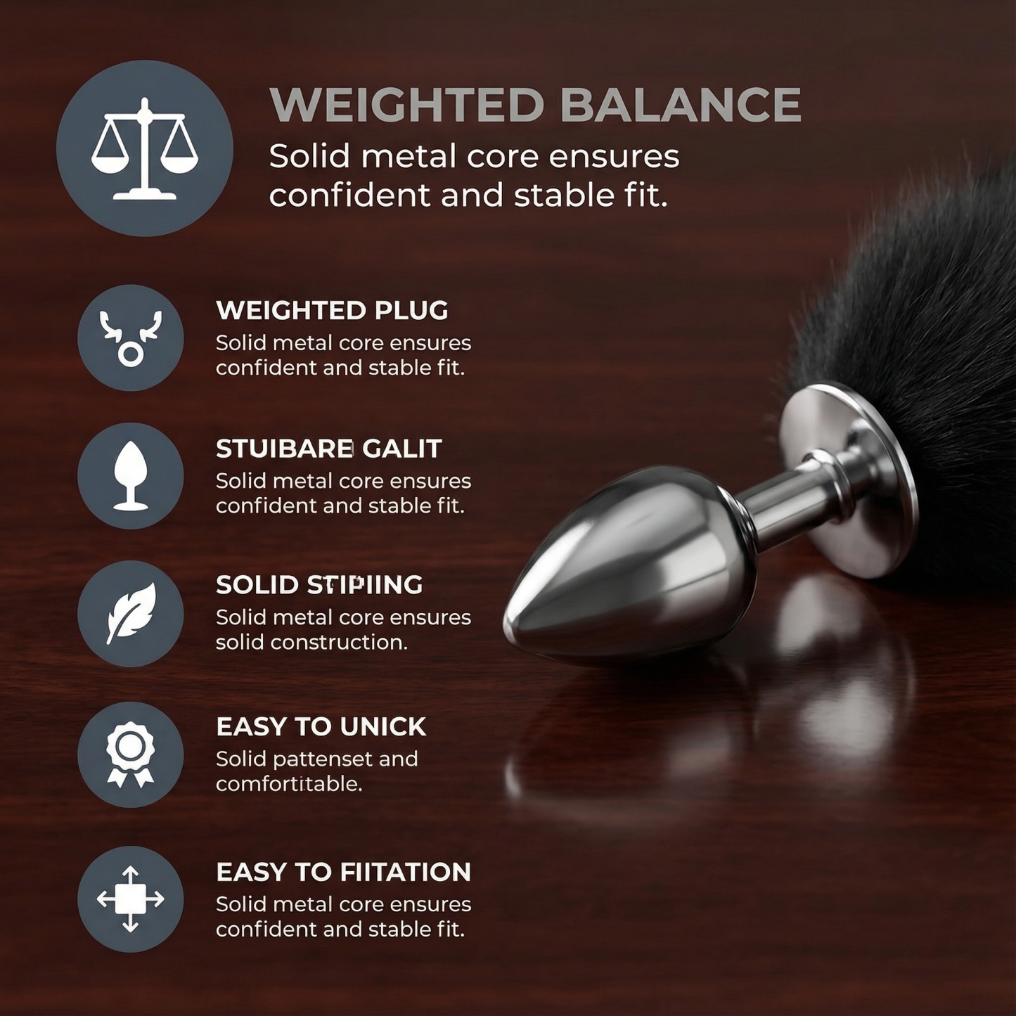 Black Fox Tail Butt Plug • 18.1 Inch Tail - image 2