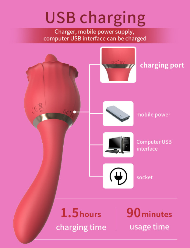 Rosebud Silicone Wand Massager Vibrator-WeLovePlugs