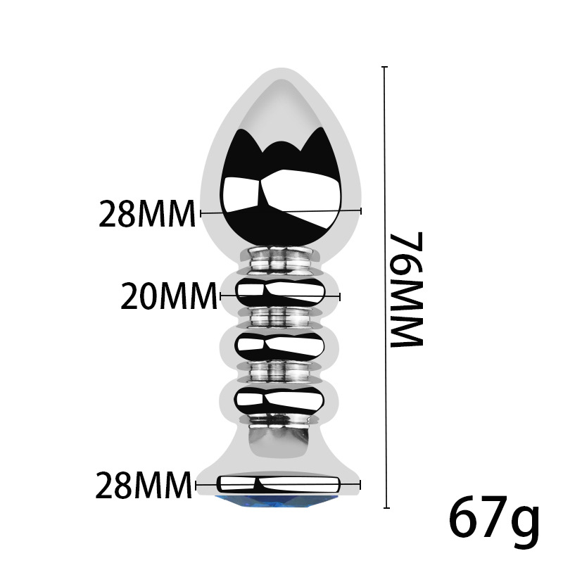 3-Piece Stainless Steel Crystal Butt Plug Set - image 6