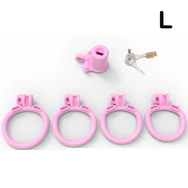 Narrow Sissy Chastity Cage With 4 Sizes Rings And Invisible Lock-WeLovePlugs