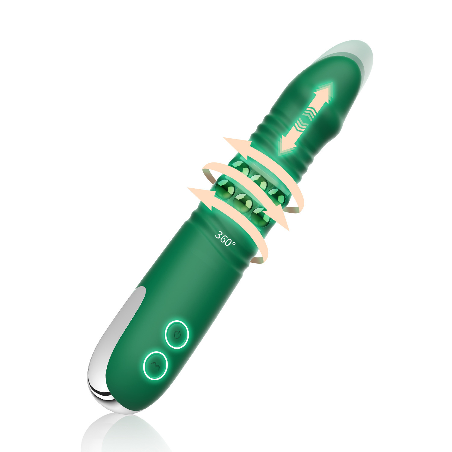 Thrusting Rotating Cucumber Vibrator Dildo G Spot Clit Massager