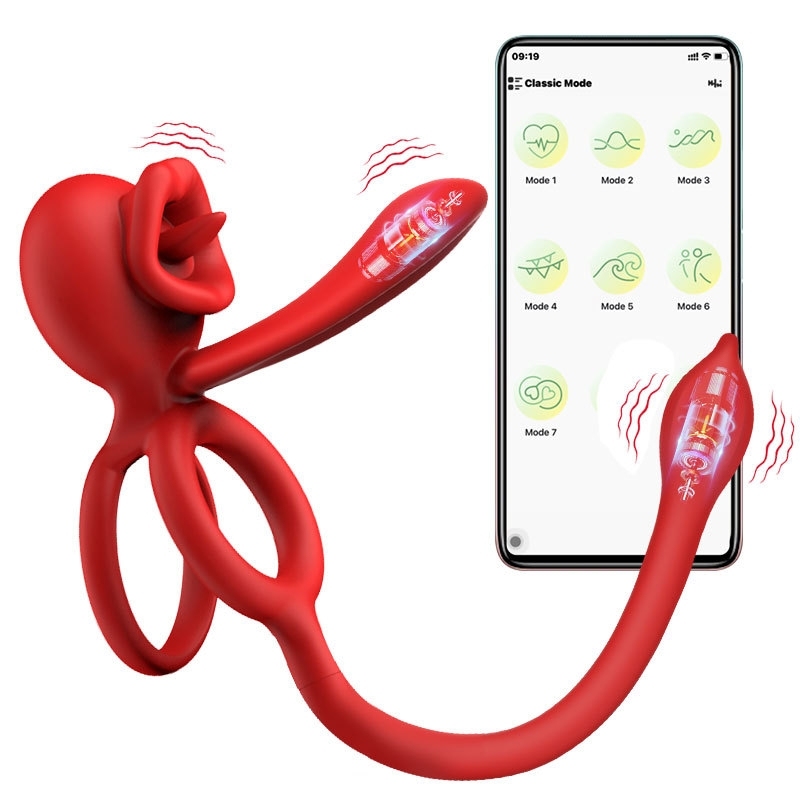 3-in-1 Couple Vibrator with App Control â Cock Ring & Anal Plug & Dildo