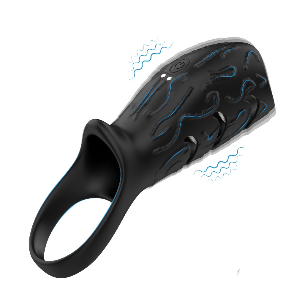 App Control Vibrating Penis Sleeve Cock Ring - Black - image 8