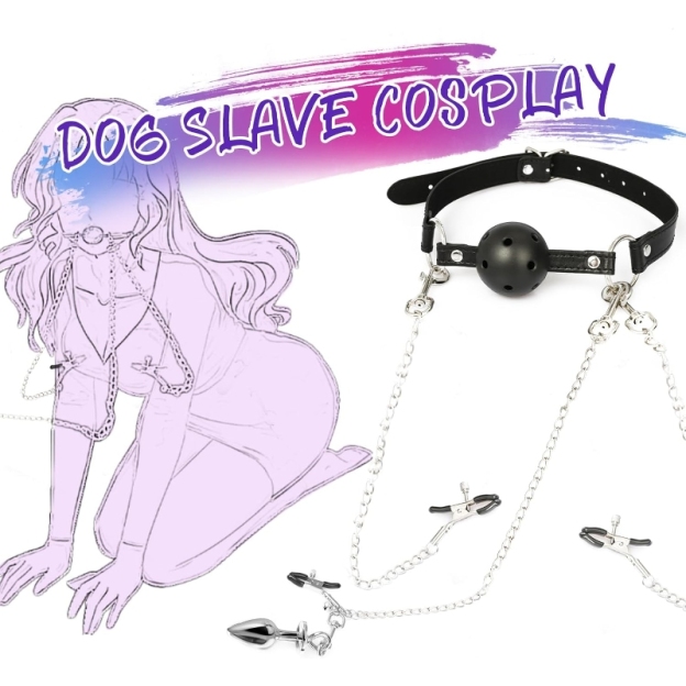 5-Piece BDSM Bondage Set – Ball Mouth Gag, Nipple Clamps & Anal Plug for Couples-WeLovePlugs