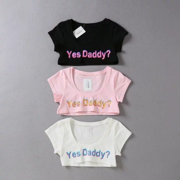 "Yes Daddy" Letter Print Fitness Crop Top - image 6