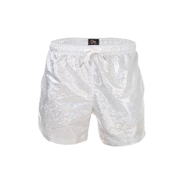 Men Shorts Wet Look Beach Pants - White - 2XL - image 13