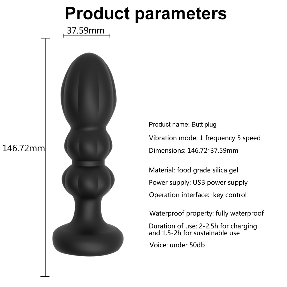 Vibrating Thrusting Silicone Butt Plug -WeLovePlugs