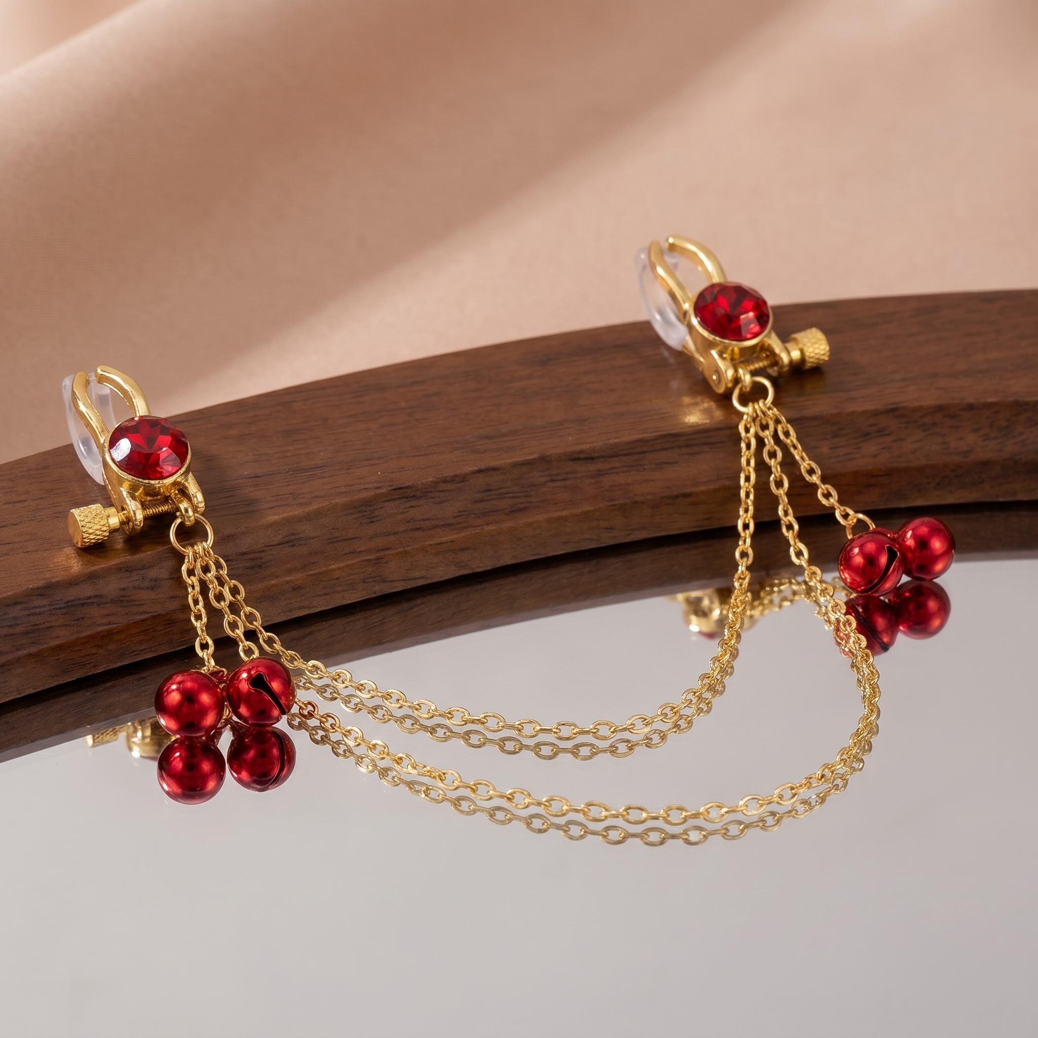 Crystal Chain-linked Nipple Ring  - image 9