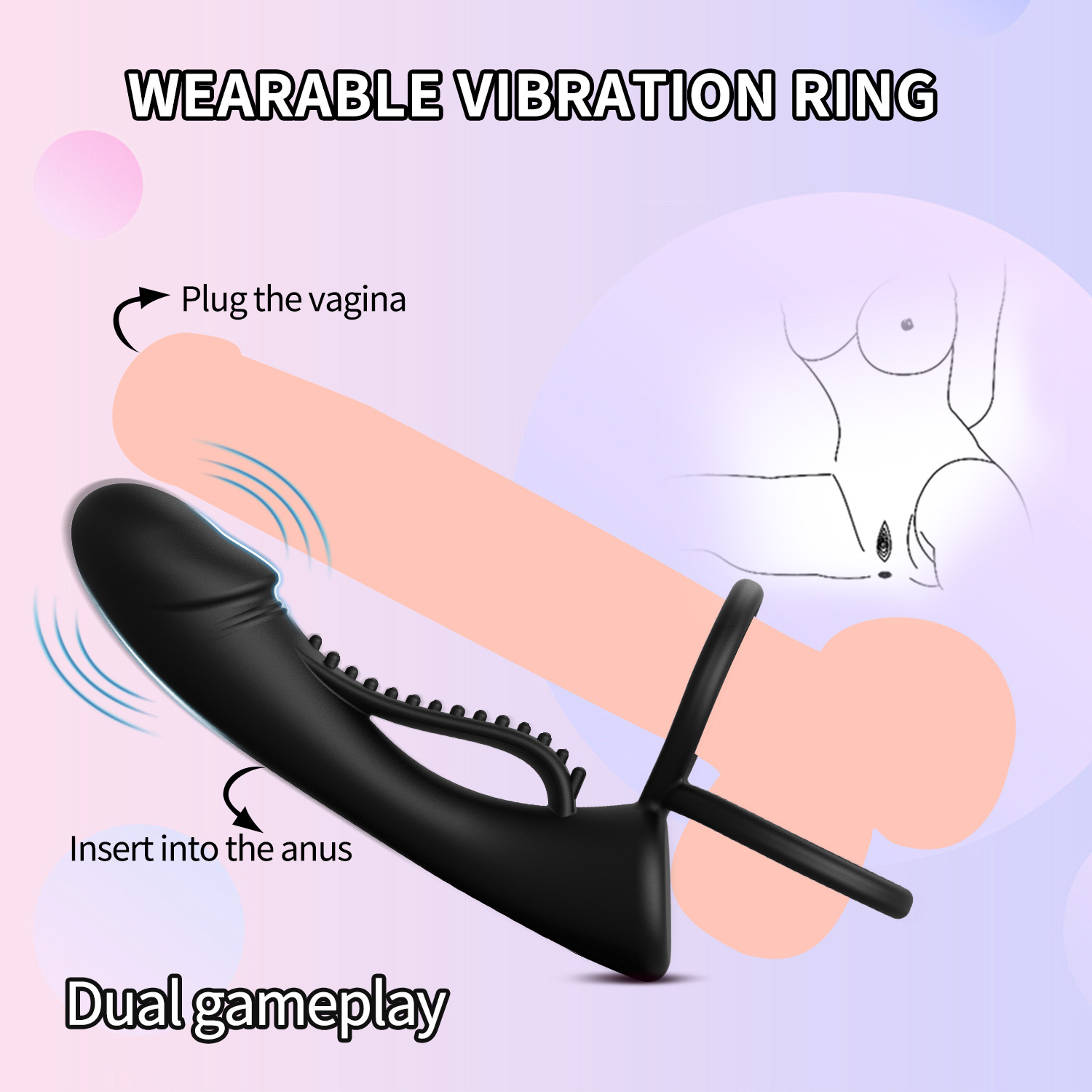 SyncPlay Dual Ring Vibrator App Control Penis Sleeve-WeLovePlugs