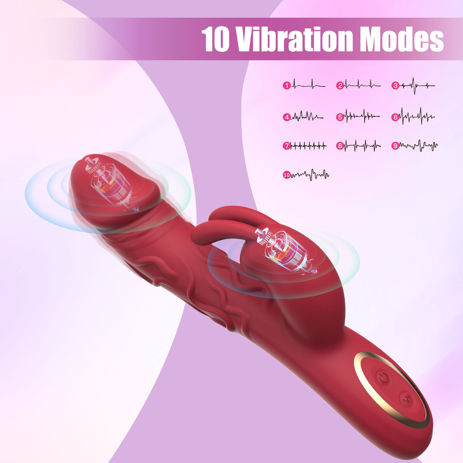 10-Mode Silicone Dual-Stimulation Rabbit Vibrator-WeLovePlugs