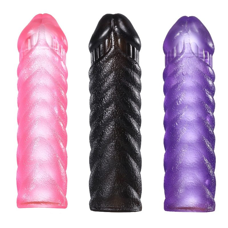 Reusable Silicon Condom Dotted Penis Sleeve For Men - image 3