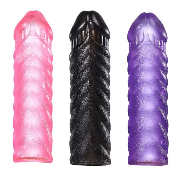 Reusable Silicon Condom Dotted Penis Sleeve For Men - image 3