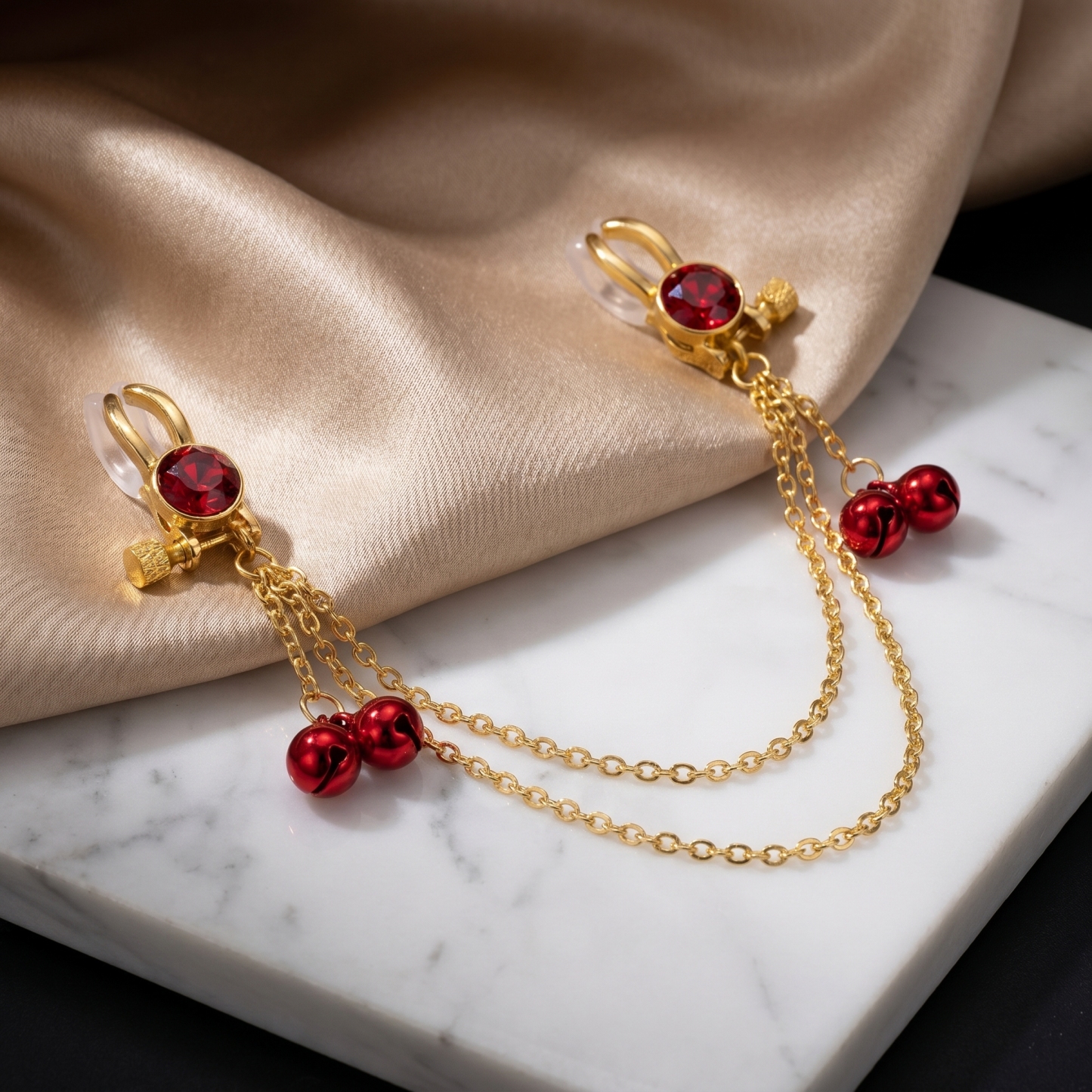 Crystal Chain-linked Nipple Ring  - image 8
